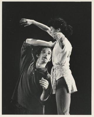 Mark Morris and Teri Weksler rehearsing "One Charming Night" at BAM, 1988