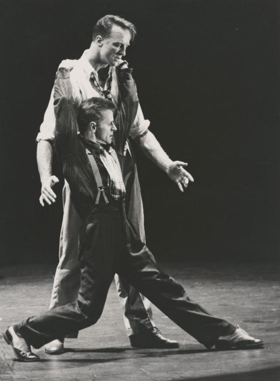 Rob Besserer and Mikhail Baryshnikov in "Wonderland," 1989