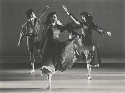 Keith Sabado, Susan Hadley, and Teri Weksler in the premiere performance run of "L'Allegro, il Penseroso ed il Moderato," 1988