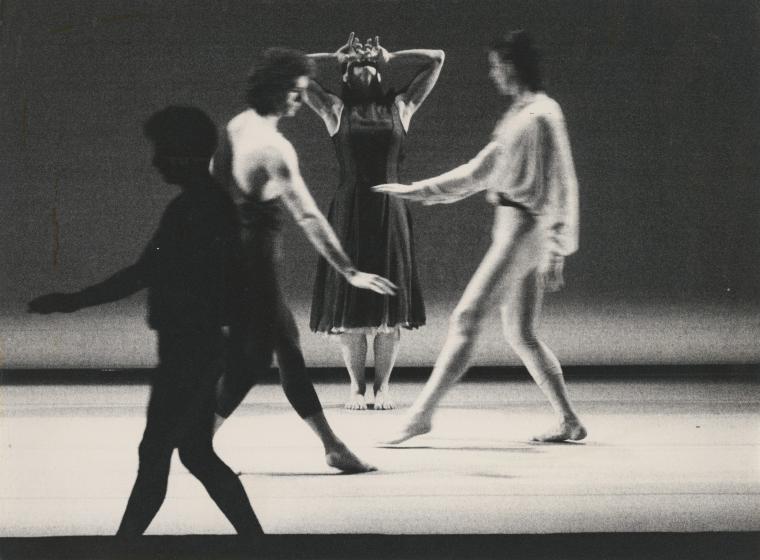 Donald Mouton, Paul Lorenger, Susan Hadley and Dan Joyce in the premiere performance run of "L'Allegro, il Penseroso ed il Moderato," 1988