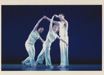 June Omura, Lauren Grant, and John Heginbotham in the premiere performance run of "V," 2001