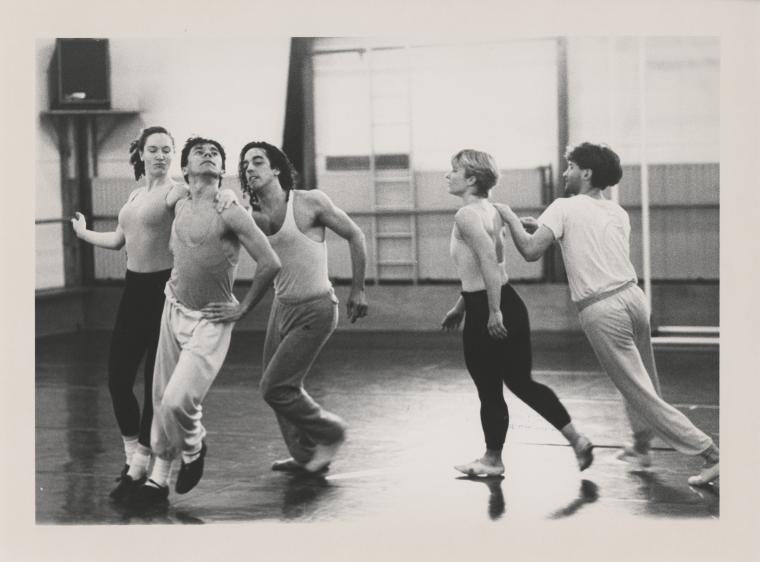 Monnaie Dance Group/Mark Morris rehearsing "Going Away Party" at Rue Bara Studios, circa 1990