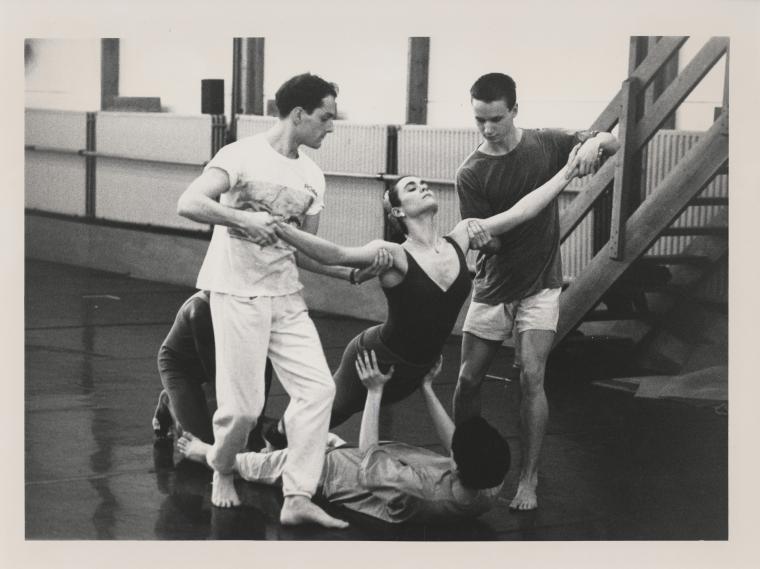 William Wagner, Ruth Davidson, and Hans-Georg Lenhart rehearsing at Rue Bara Studios, circa 1990