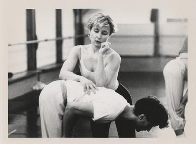 Clarice Marshall and Jon Mensinger rehearsing "Going Away Party" at Rue Bara Studios, circa 1990