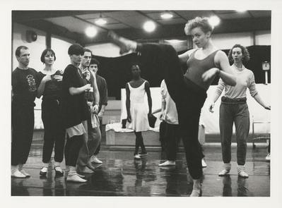 Megan Williams with Monnaie Dance Group/Mark Morris rehearsing "The Hard Nut" at Rue Bara Studios, 1990