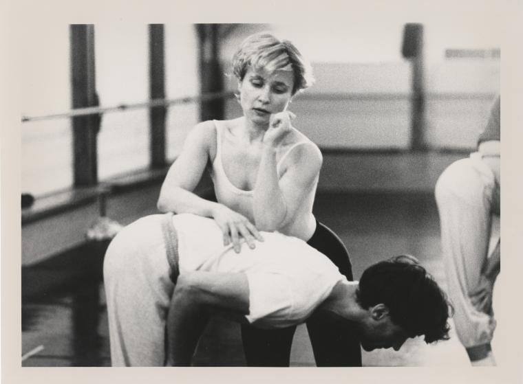Clarice Marshall and Jon Mensinger rehearsing "Going Away Party" at Rue Bara Studios, circa 1990