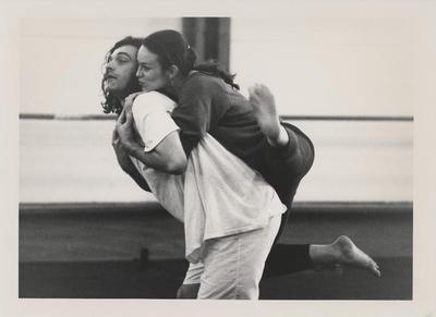 Mark Morris and Holly Williams rehearsing "Going Away Party" at Rue Bara Studios, circa 1990