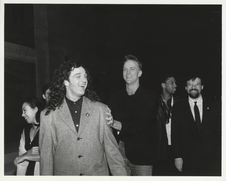 Olivia Maridjan-Koop, Mark Morris, Rob Besserer, Vernon Scott, and Barry Alterman at "The Hard Nut" gala, 1992