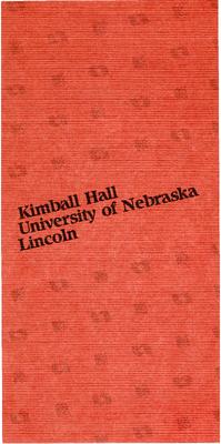 Program for University of Nebraska, Lincoln - March 11, 1988