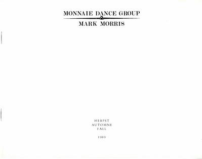 Libretto for "Love Song Waltzes and Other Works," Monnaie Dance Group/Mark Morris, Théâtre Royal de la Monnaie - November 4-19, 1989