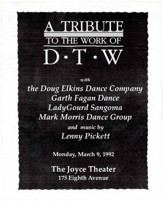 Program for A Tribute to the Work of DTW - March 9, 1992