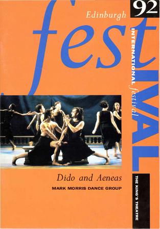 Program for "Dido and Aeneas," Edinburgh International Festival  - August 18-20, 1992