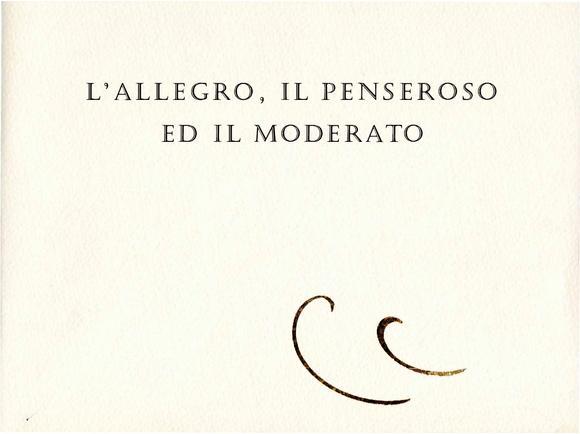 Program for "L'Allegro, il Penseroso ed il Moderato," Monnaie Dance Group/Mark Morris, Théâtre Royal de la Monnaie - November 22-December 20, 1988