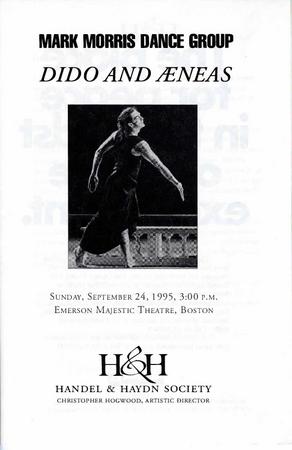 Program for "The Orfeo Project" benefit for Handel & Haydn Society - September 24, 1995