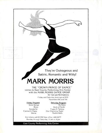 Flyer for East County Performing Arts Center - November 6-7, 1987