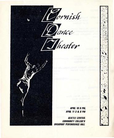 Program for Cornish Dance Theater, Seattle Central Community College - April 10-11, 1987