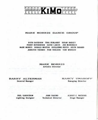 Program for KiMo Theatre - November 13, 1987