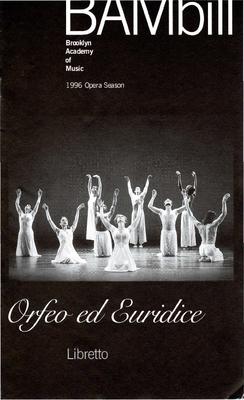Libretto for "Orfeo ed Euridice," Brooklyn Academy of Music - May 16-18, 1996