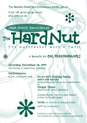 Invitation for "The Hard Nut" Cal Performances benefit - December 13, 1997
