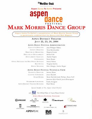 Program for Aspen Dance Festival (Aspen, CO) - July 22-24, 2004