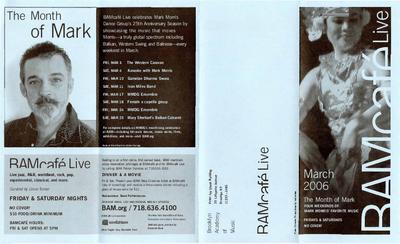 Brochure for "Month of Mark," Brooklyn Academy of Music - March 2006