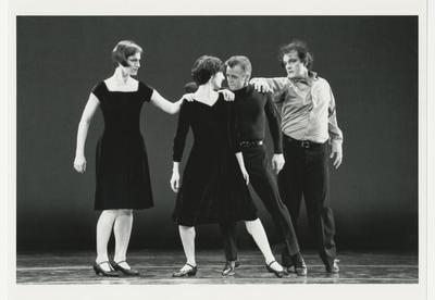 Tina Fehlandt, Marjorie Folkman, Mikhail Baryshnikov, and Mark Morris in the premiere performance run of "The Argument," 1999