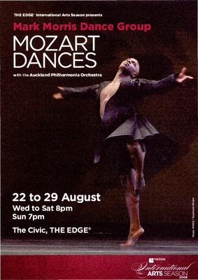 Program for "Mozart Dances," The Edge International Arts Show - August 22-29, 2008