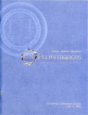 Program for Cal Performances Centennial Gala - May 12, 2006
