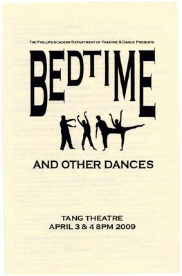 Program for "Bedtime and Other Dances," Phillips Academy Department of Theatre and Dance (Andover, MA) - April 3-4, 2009
