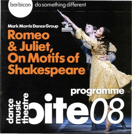 Program for "Romeo & Juliet, On Motifs of Shakespeare," Dance Umbrella - November 5-8, 2008