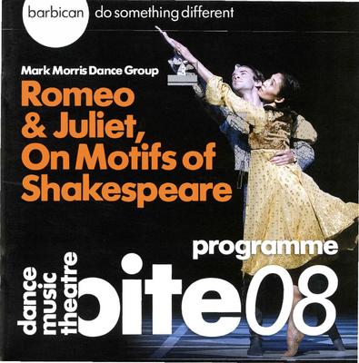 Program for "Romeo & Juliet, On Motifs of Shakespeare," Dance Umbrella - November 5-8, 2008
