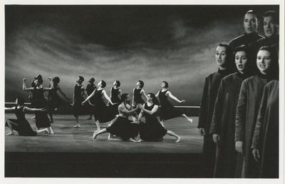 The company with members of the Tafelmusik choir in the film production of "Dido and Aeneas," 1995
