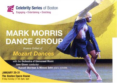 Postcard for "Mozart Dances," Celebrity Series of Boston - January 29-31, 2010