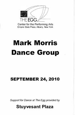 Program for Center for the Performing Arts at Empire State Plaza - September 24, 2010