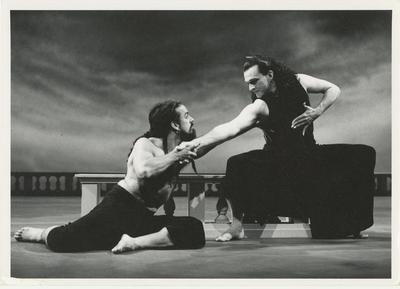 Guillermo Resto and Mark Morris in the film production of "Dido and Aeneas," 1995