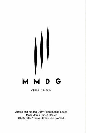 Program for MMDG Dance Center Shows - April 3-14, 2013