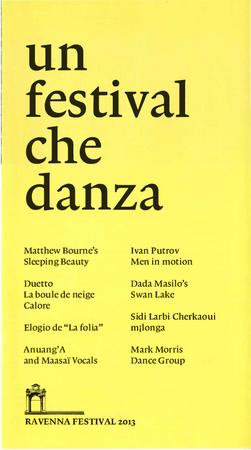 Brochure for dance programming at Ravenna Festival - 2013