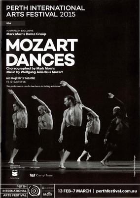 Program for "Mozart Dances," Perth International Arts Festival - February 13-15, 2015