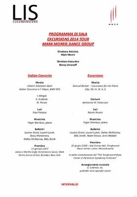 Program for Palazzo dei Congressi - November 8, 2014