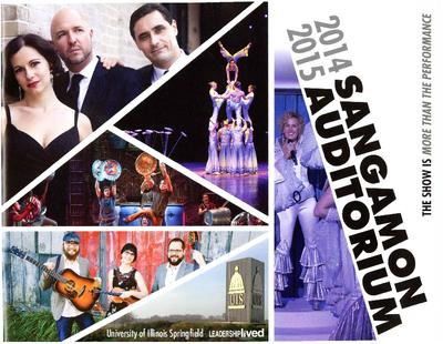 Brochure for Sangamon Auditorium, University of Illinois, Springfield - 2014-2015