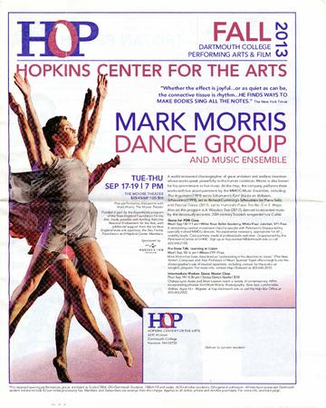 Newsletter for Hopkins Center for the Arts - Fall 2013
