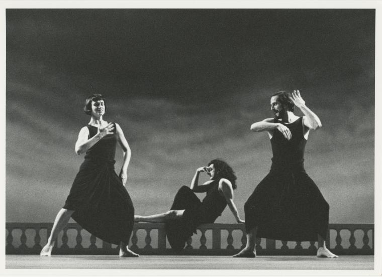 Tina Fehlandt, Mark Morris, and William Wagner in the film production of "Dido and Aeneas," 1995