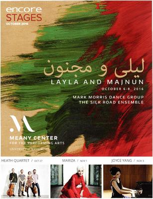Program for "Layla and Majnun," Meany Center for the Performing Arts - October 6-8, 2016