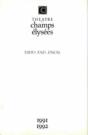 Program for "Dido and Aeneas," Theatre de Champs Élysées (Paris, France) - November 4-7, 1991