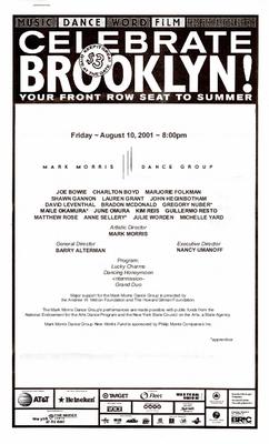 Program for Celebrate Brooklyn!, BRIC Arts Media (Brooklyn, NY) - August 10, 2001