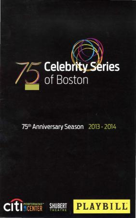 Program for "Acis and Galatea," Celebrity Series of Boston (Boston, MA) - May 15-18, 2014