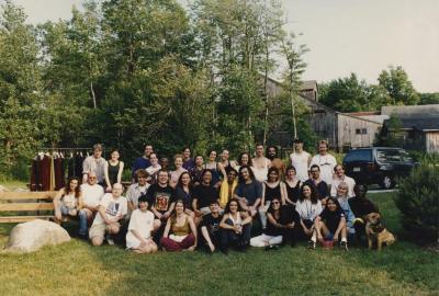 The Dance Group and film crew at Jacob's Pillow during the filming of "Falling Down Stairs," 1994