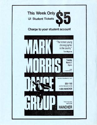 Flyer for Iowa Center for the Arts - March 31, 1987