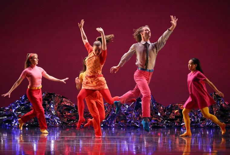 Lesley Garrison, Sarah Haarmann, Rita Donahue, Billy Smith, and Mica Bernas in the premiere performance run of "Pepperland," 2017