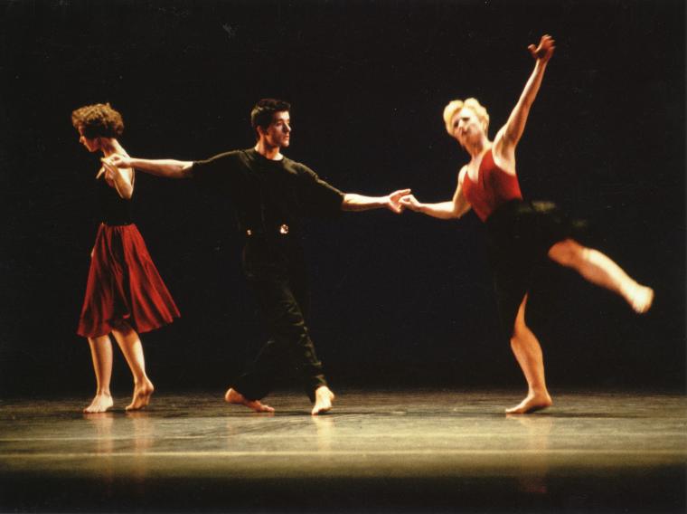 Penny Hutchinson, Jean-Guillaume Weis, and Clarice Marshall in the premiere performance run of "Love Song Waltzes," 1989